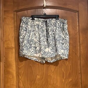 Leaf Print Swim Trunks
